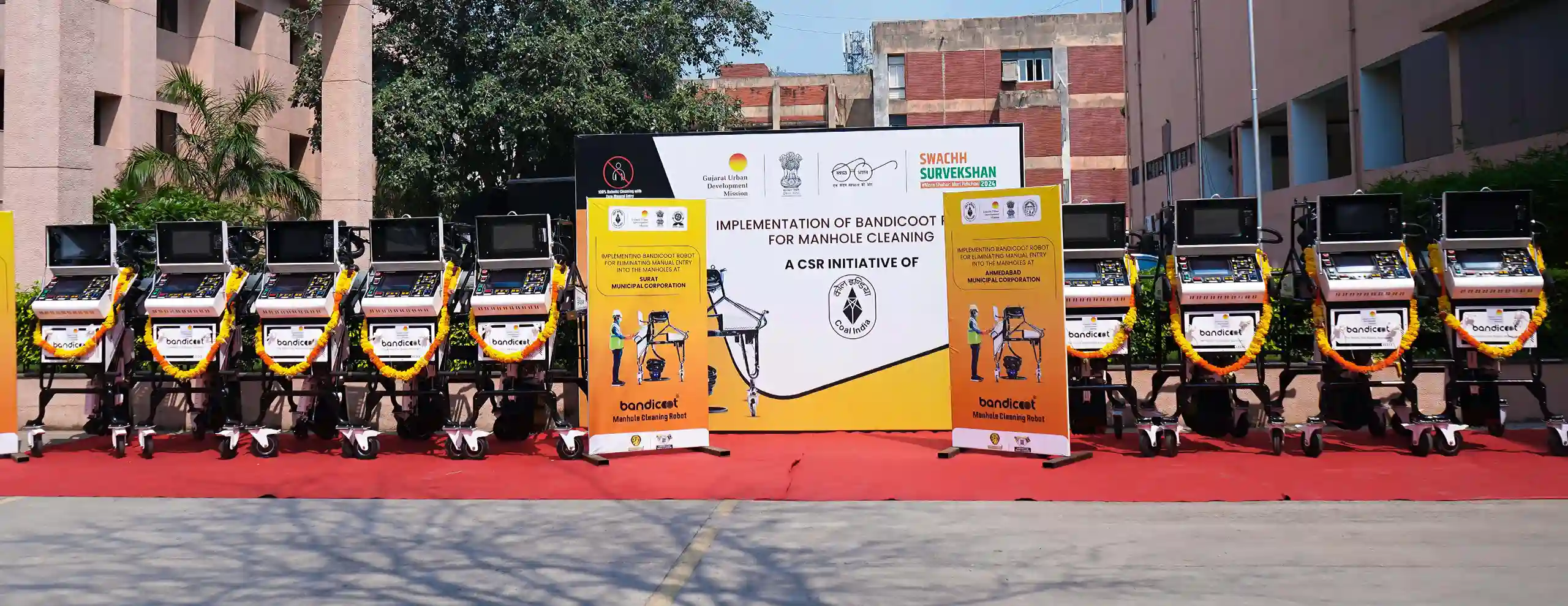 Gujarat's Vision for Progress: 9 Bandicoot Robots in Action