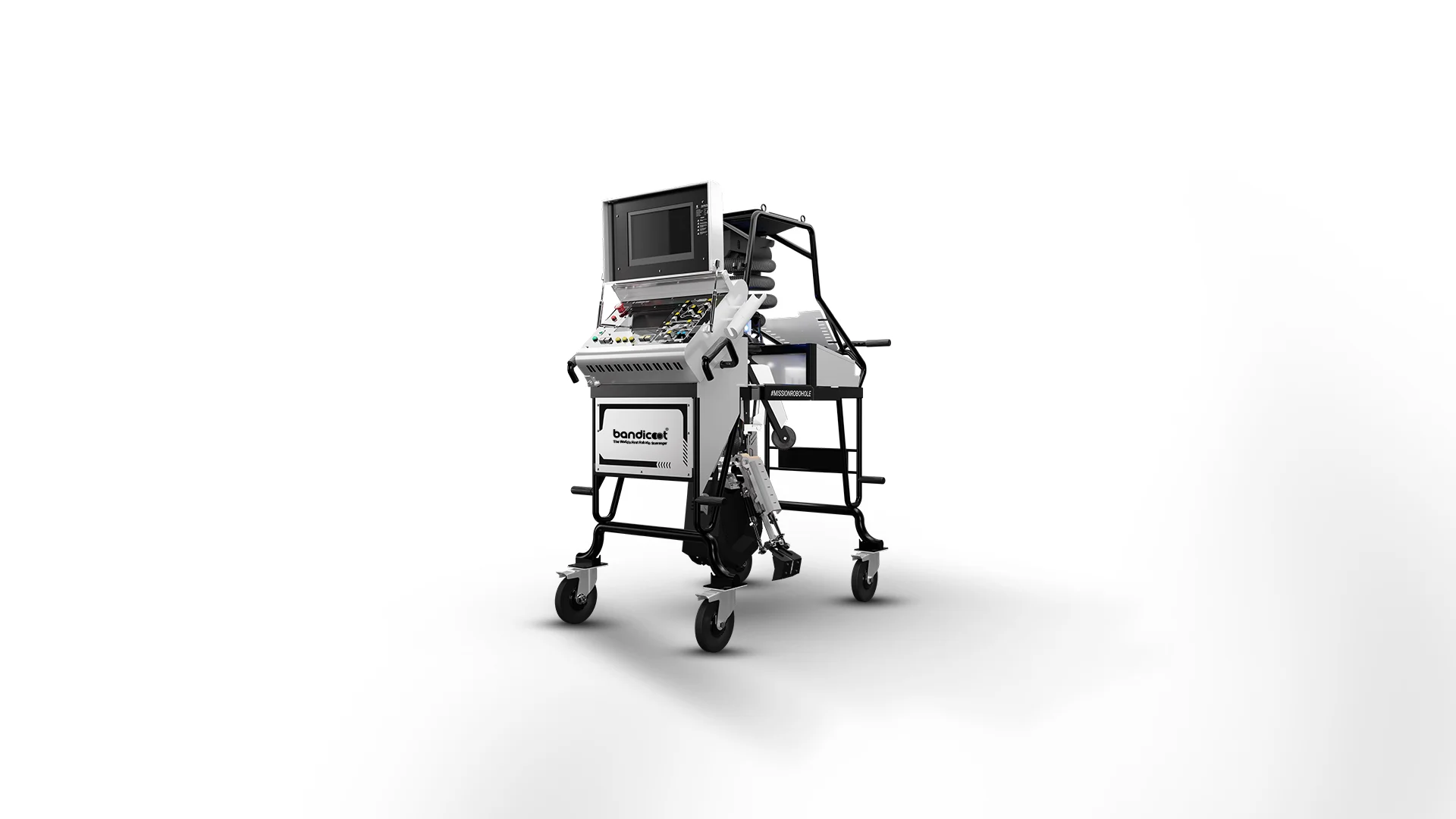 Bandicoot robotic scavenger standing on wheels